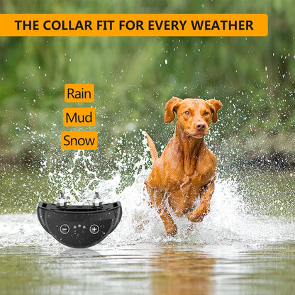 Dropshipping Rechargeable Smart Fancy Anti-Bark Dog Training Collar Large Nylon Shock Vibration Static Electricity Control for