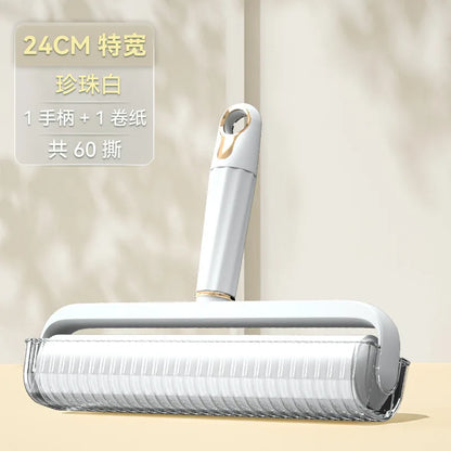 Light Luxury Eco-Friendly Plastic Hair Removal Roller Widened Sticky Artifact Lid for Household Clothes Cleaning Pet Cat Dog