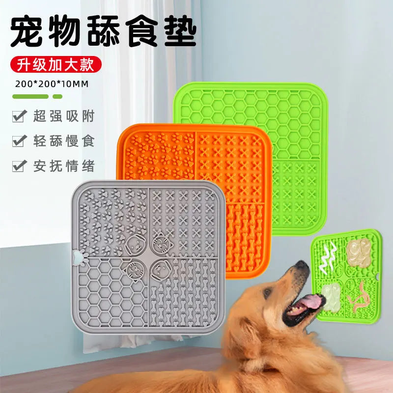 Dropshipping Pet Premium Bathing Licking Pad Suction Cups Slow Feeder Washable Non Slip Silicone Feeding Food Cat Dog Lick Mat