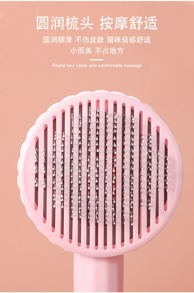Dropshipping Factory Custom Puppy Cat Self Cleaning Brush Slicker Deshedding Pet Dog Comb Cat Grooming Brush