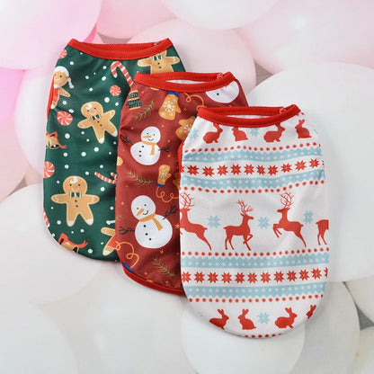Luxury Christmas Cat Vest for Dogs Halloween Pet Jersey Winter Clothes Accessory in Cotton Material