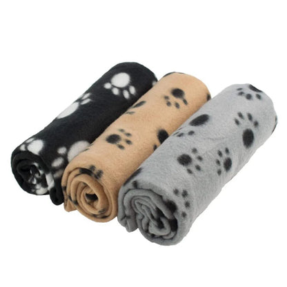 2025 Printed Coral Fleece Thickened Cushion Waterproof Travel Paw Warm Winter Puppy Dog Pet Mat Summer Cat Blanket