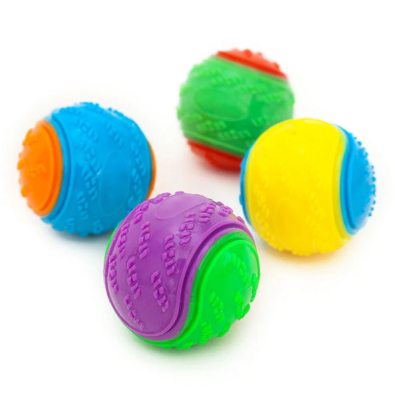 Interactive Puppy Chew Toy Durable Sounding Squeaky Tennis Ball for Dogs Dropshipping Training Pet Molar Biting Rubber Toy