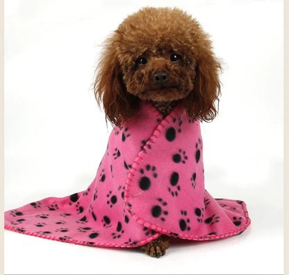 2025 Printed Coral Fleece Thickened Cushion Waterproof Travel Paw Warm Winter Puppy Dog Pet Mat Summer Cat Blanket