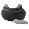 2022 Dropship Faux Fur Luxury Pet Beds High Quality Moisture-Proof Calming Funny Plush Sponge Washable Novelty Donut Dog Cat Bed