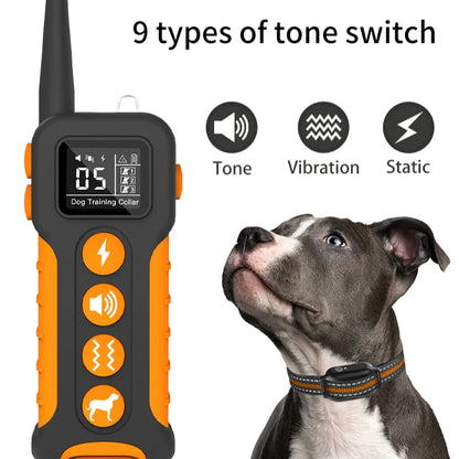 Waterproof TPU Reflective Electric Dog Bark Collar Remote Control Rechargeable Shock Vibration Static Anti-Barking Training