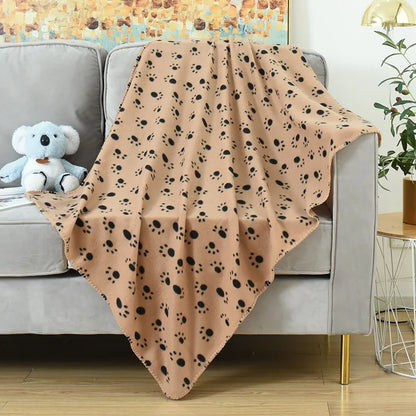 2025 Printed Coral Fleece Thickened Cushion Waterproof Travel Paw Warm Winter Puppy Dog Pet Mat Summer Cat Blanket