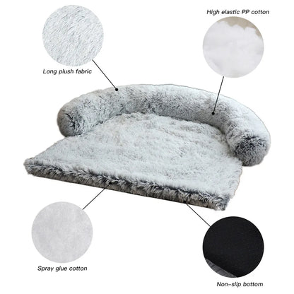 2025 Faux Fur Pet Blanket Multifunctional Sofa Cushion Mat Calming Furniture Protector Dog Bed