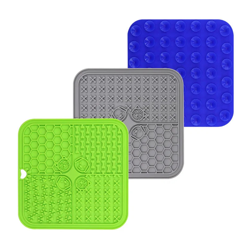 Dropshipping Pet Premium Bathing Licking Pad Suction Cups Slow Feeder Washable Non Slip Silicone Feeding Food Cat Dog Lick Mat