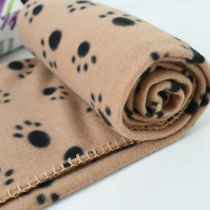 2025 Printed Coral Fleece Thickened Cushion Waterproof Travel Paw Warm Winter Puppy Dog Pet Mat Summer Cat Blanket