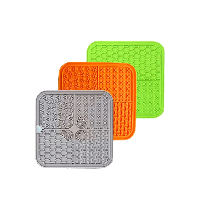 Dropshipping Pet Premium Bathing Licking Pad Suction Cups Slow Feeder Washable Non Slip Silicone Feeding Food Cat Dog Lick Mat