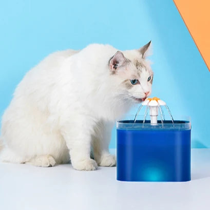 2L 5V USB Smart Dispenser for Cats Dogs Automatic Pet Fountain LED Lighting Filter Self-Cleaning Plastic Charged Power Source