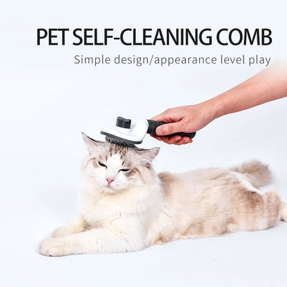 Dropshipping Dog Puppy Rabbit Pet Self Cleaning Slicker Shedding Comb Self Cleaning Massage Grooming Hair Removal Cat Brush