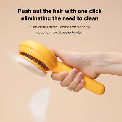 Dropshipping Wholesale Bulk Dog Cat Comb Hair Remover Shedding Slicker Self Cleaning Grooming Pumpkin Burger Pet Brush