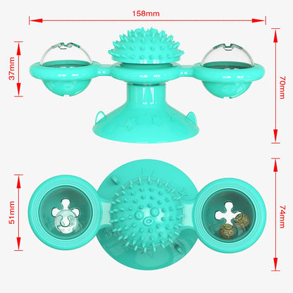 2025 High Quality ABS Windmill Teeth Luxury Eco-Friendly Luminous Balls Catnip Toys Daily Pet Accessories for Teeth Grinding Box