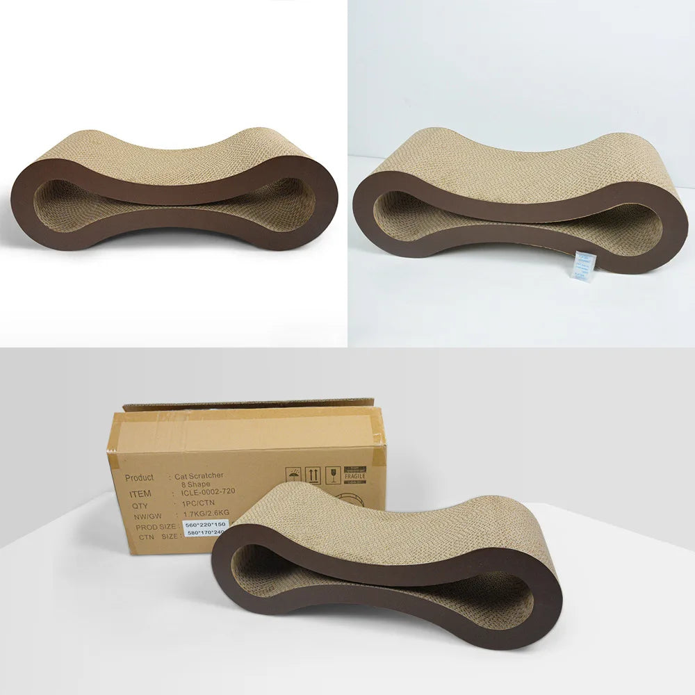 Luxury 8-Shaped Double-Sided Corrugated Paper Cat Scratcher Dropshipping Claw Toy Cardboard Cat Trees