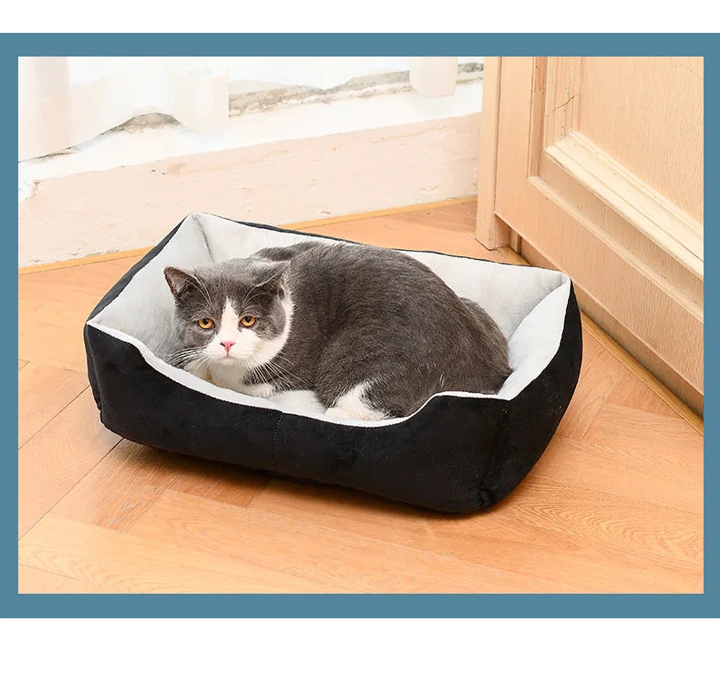 Luxury 60*45*15cm Pet Dog Sofa Bed Rectangle Washable Winter Soft Bed for All Seasons Solid Pattern Comfortable Calming Couch