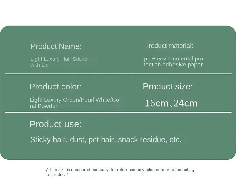 Light Luxury Eco-Friendly Plastic Hair Removal Roller Widened Sticky Artifact Lid for Household Clothes Cleaning Pet Cat Dog