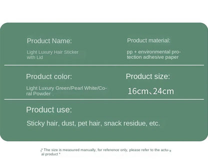 Light Luxury Eco-Friendly Plastic Hair Removal Roller Widened Sticky Artifact Lid for Household Clothes Cleaning Pet Cat Dog