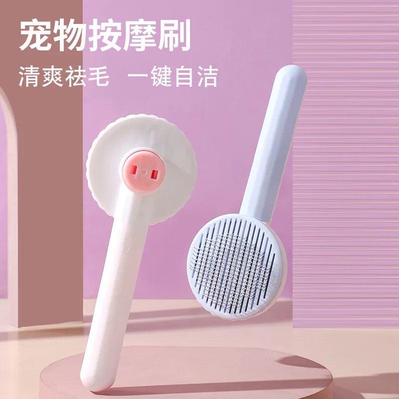 Dropshipping Factory Custom Puppy Cat Self Cleaning Brush Slicker Deshedding Pet Dog Comb Cat Grooming Brush