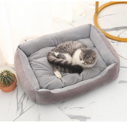 Small 50*37cm Removable Velvet Pet Cushion Furniture Protector for Cat & Dog Modern Calming Bed with Sofa Mat Solid Pattern