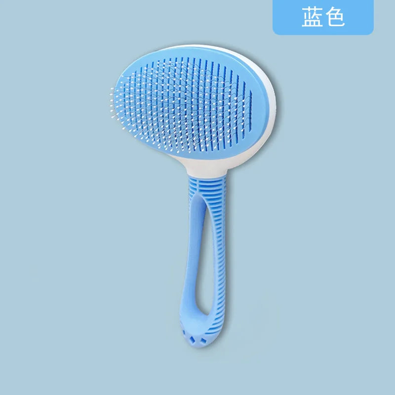 Custom Wholesale Massaging Comb Long Pin Shedding Tool Cat Dog Rabbit Bath Washable Self Cleaning Hair Grooming Pet Brush