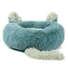 2022 Dropship Faux Fur Luxury Pet Beds High Quality Moisture-Proof Calming Funny Plush Sponge Washable Novelty Donut Dog Cat Bed