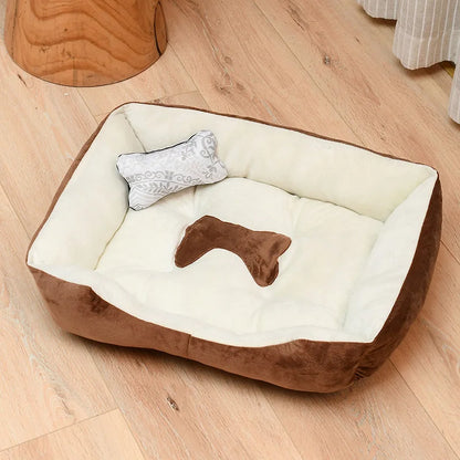 Luxury 60*45*15cm Pet Dog Sofa Bed Rectangle Washable Winter Soft Bed for All Seasons Solid Pattern Comfortable Calming Couch