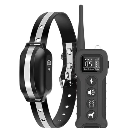 Waterproof TPU Reflective Electric Dog Bark Collar Remote Control Rechargeable Shock Vibration Static Anti-Barking Training