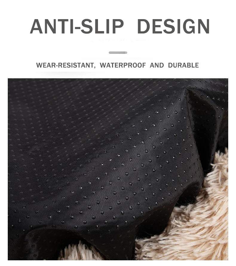 2021 Hot Sale Anti-Slip Donut Shaped Pet Cat Beds Warm Soft Indoor Accessory Faux Fur Material Solid Pattern Travel Feature