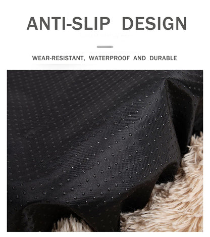 2021 Hot Sale Anti-Slip Donut Shaped Pet Cat Beds Warm Soft Indoor Accessory Faux Fur Material Solid Pattern Travel Feature