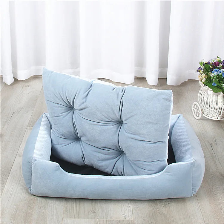 Small 50*37cm Removable Velvet Pet Cushion Furniture Protector for Cat & Dog Modern Calming Bed with Sofa Mat Solid Pattern
