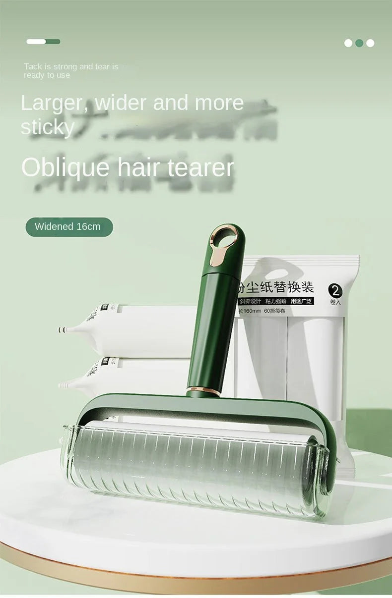 Light Luxury Eco-Friendly Plastic Hair Removal Roller Widened Sticky Artifact Lid for Household Clothes Cleaning Pet Cat Dog