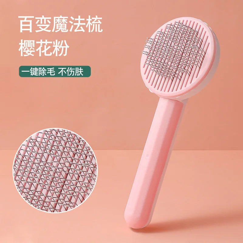 Dropshipping Factory Custom Puppy Cat Self Cleaning Brush Slicker Deshedding Pet Dog Comb Cat Grooming Brush