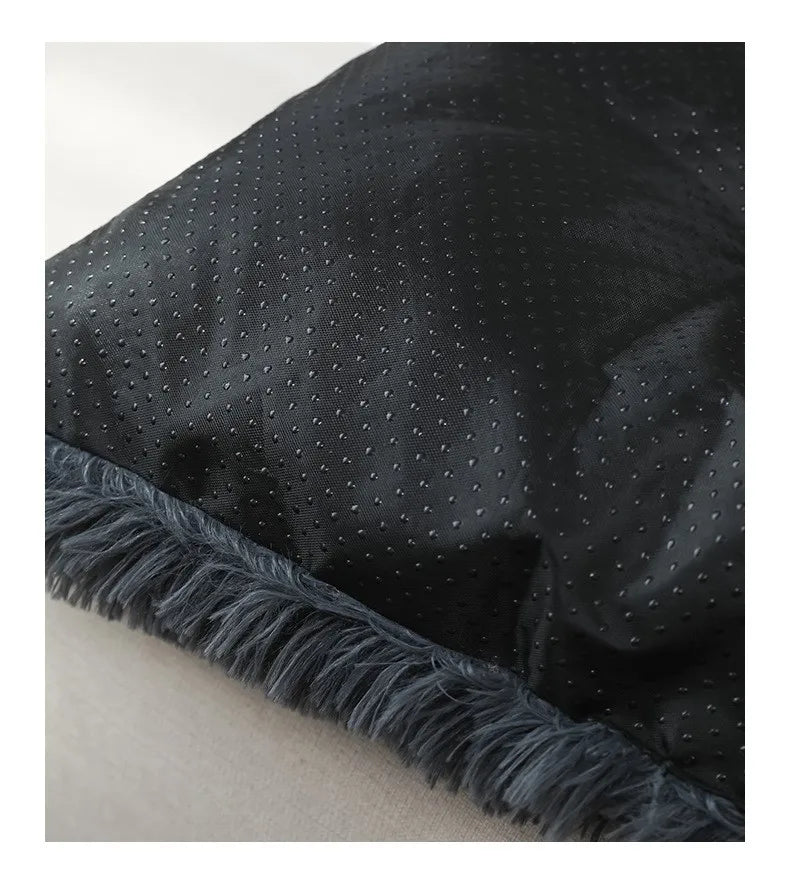 Custom Dog and Cat Winter Sleeping Mat Modern Non-Slip Oxford & Faux Fur Plush Pet Cushion Solid Pattern Bed Pad