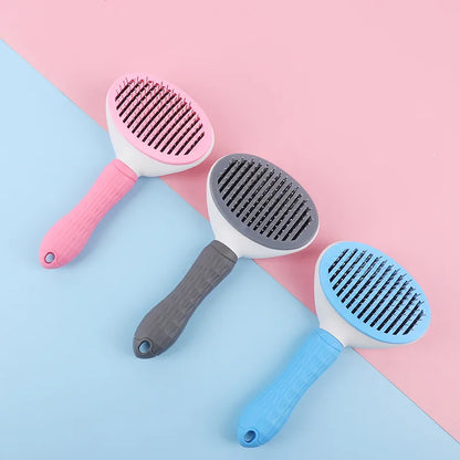Dropshipping Dog Puppy Rabbit Pet Self Cleaning Slicker Shedding Comb Self Cleaning Massage Grooming Hair Removal Cat Brush