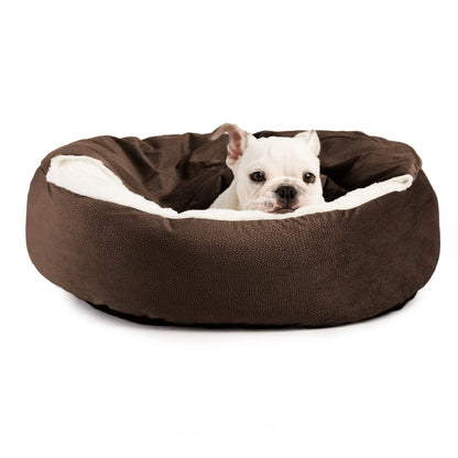 Cozy Cuddler Luxury Orthopedic Dog and Cat Bed Oxford Fabric Hooded Blanket Warm Washable Water Dirt Resistant Cave Pet Beds