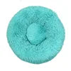 2021 Hot Sale Anti-Slip Donut Shaped Pet Cat Beds Warm Soft Indoor Accessory Faux Fur Material Solid Pattern Travel Feature