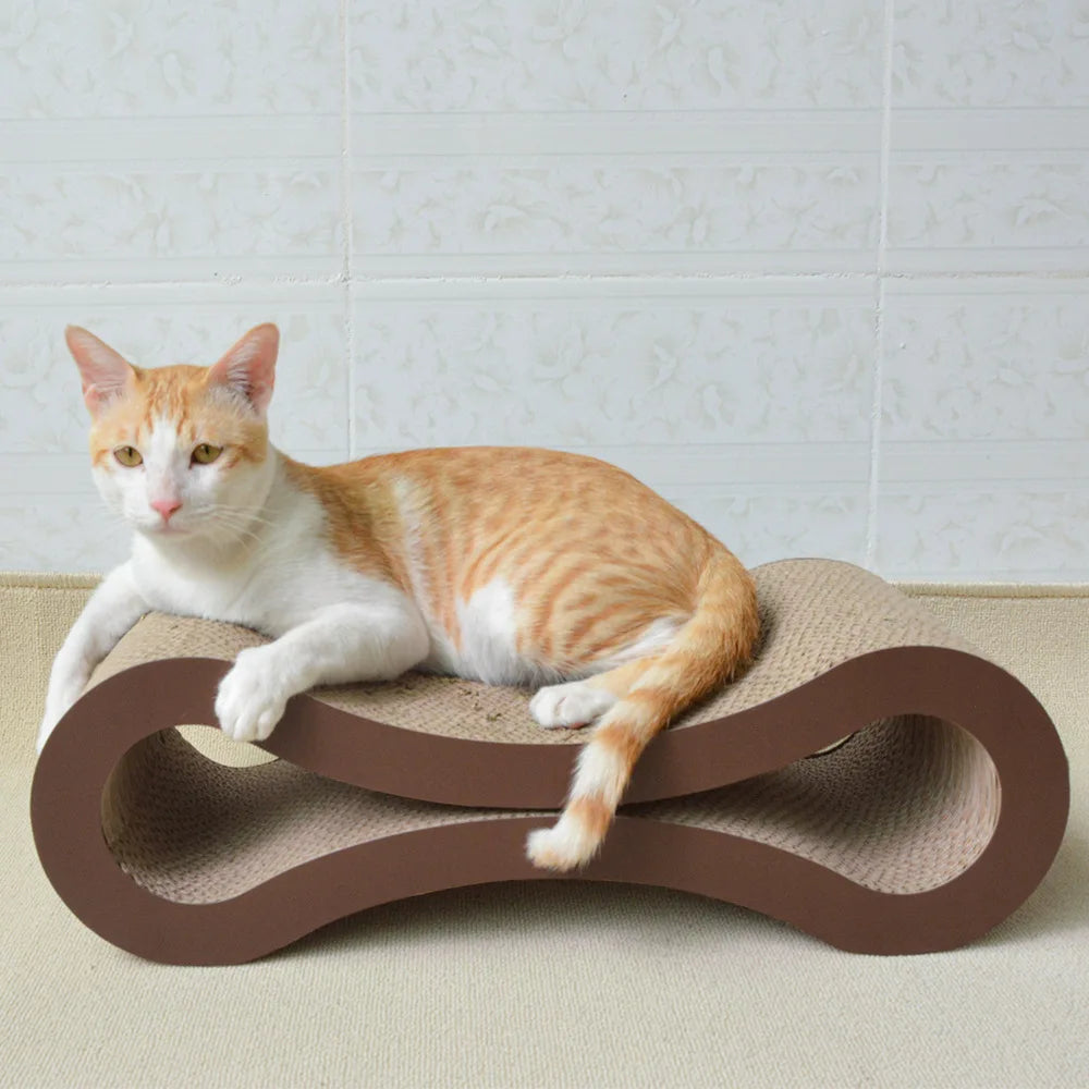 Luxury 8-Shaped Double-Sided Corrugated Paper Cat Scratcher Dropshipping Claw Toy Cardboard Cat Trees