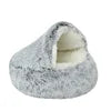 2025 Best Seller Washable Soft Luxury Fluffy Cat Bed Cave Small Round Furniture Protector for Winter Use for Pet Dogs