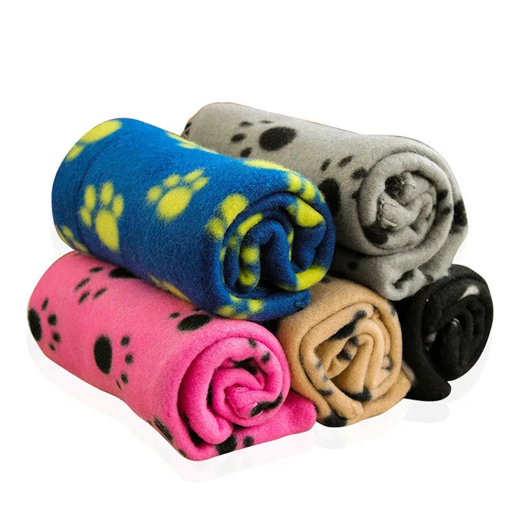 2025 Printed Coral Fleece Thickened Cushion Waterproof Travel Paw Warm Winter Puppy Dog Pet Mat Summer Cat Blanket