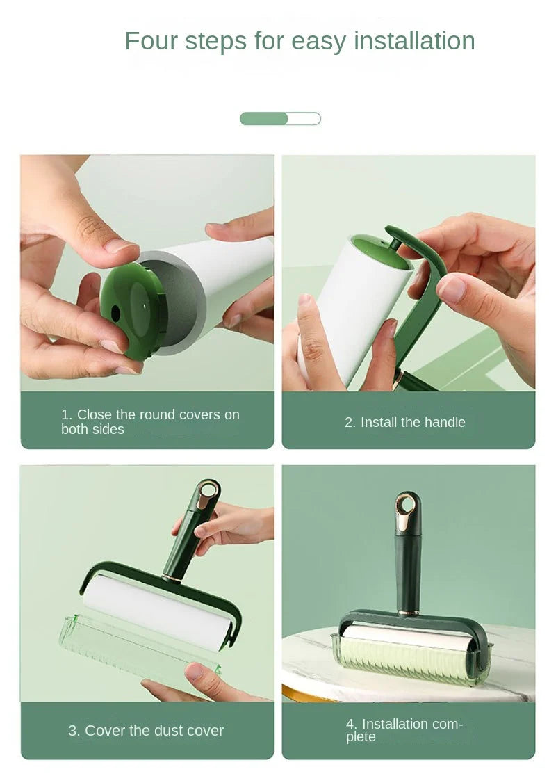 Light Luxury Eco-Friendly Plastic Hair Removal Roller Widened Sticky Artifact Lid for Household Clothes Cleaning Pet Cat Dog