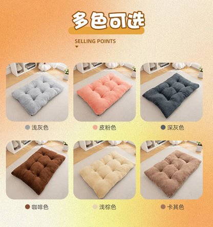 Luxury Anti-Skid Moisture-Proof Pet Cat Dog Bed Winter Warm Thickened PP Cotton Pineapple Fleece Mat Cushion Small Medium Solid