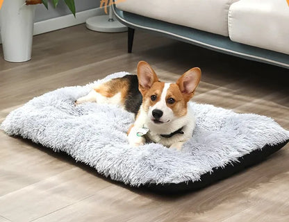 Custom Dog and Cat Winter Sleeping Mat Modern Non-Slip Oxford & Faux Fur Plush Pet Cushion Solid Pattern Bed Pad