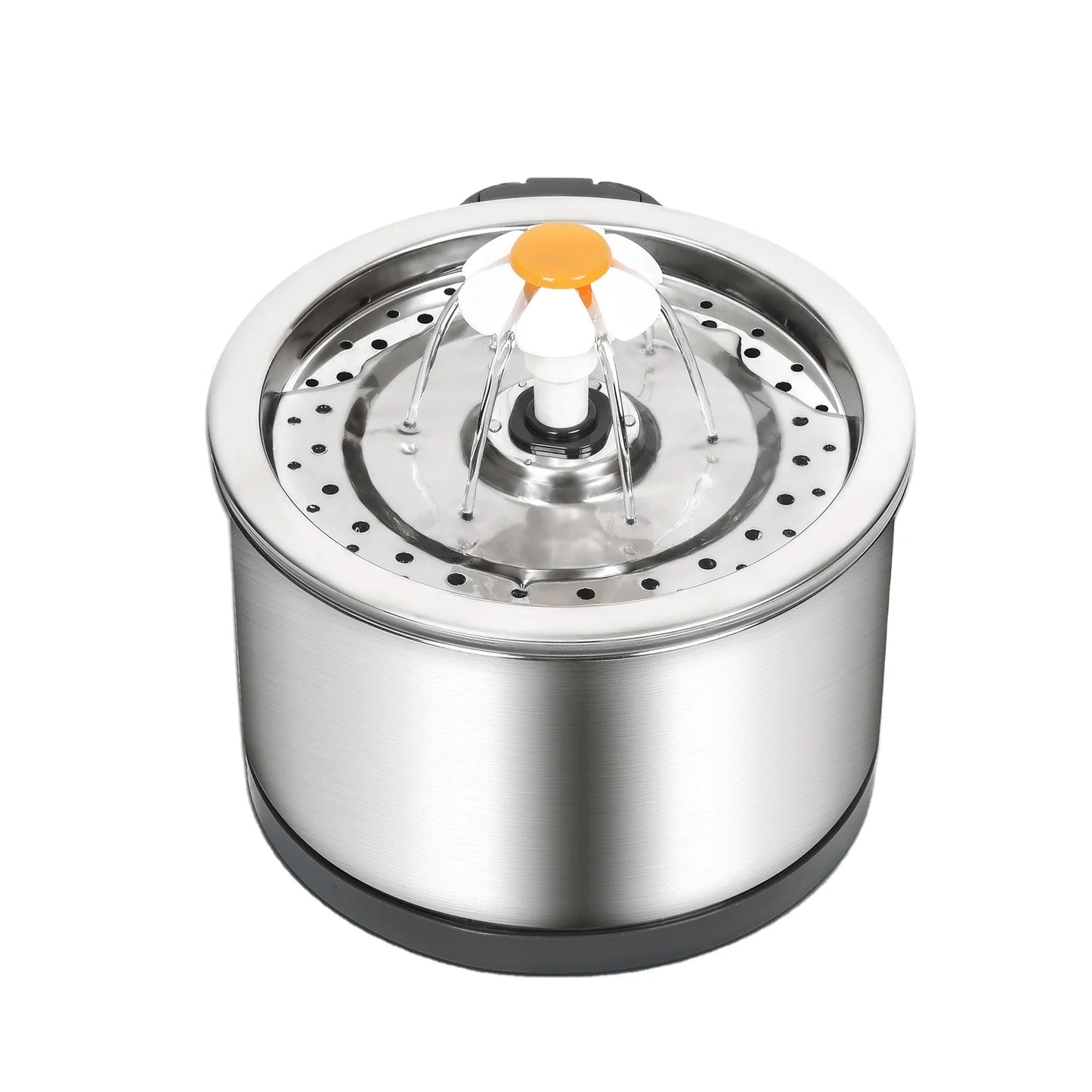 2.5L Eco-Friendly Stainless Steel Cat Water Fountain SUS 304 Pet Dispenser Waterproof Mat Metal Bowl Feeder Charge-Powered Solid