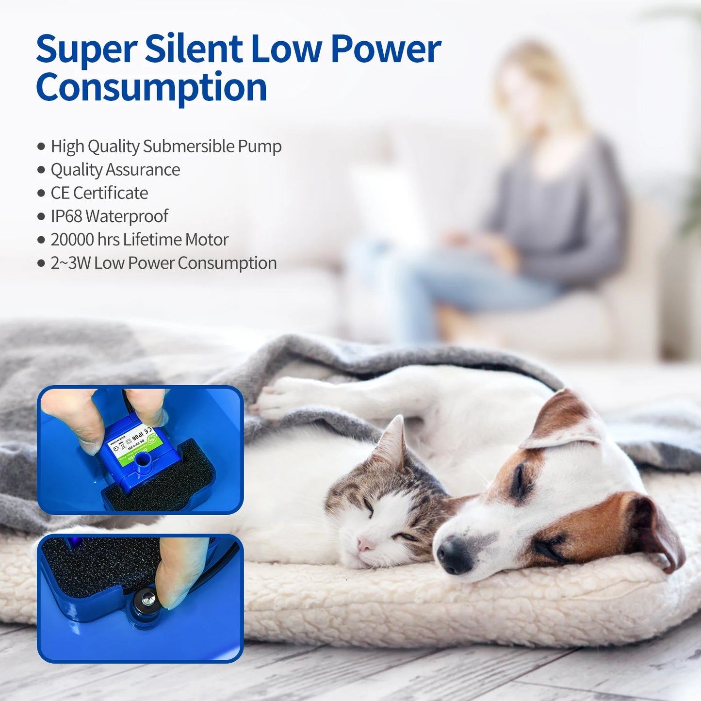 2L 5V USB Smart Dispenser for Cats Dogs Automatic Pet Fountain LED Lighting Filter Self-Cleaning Plastic Charged Power Source