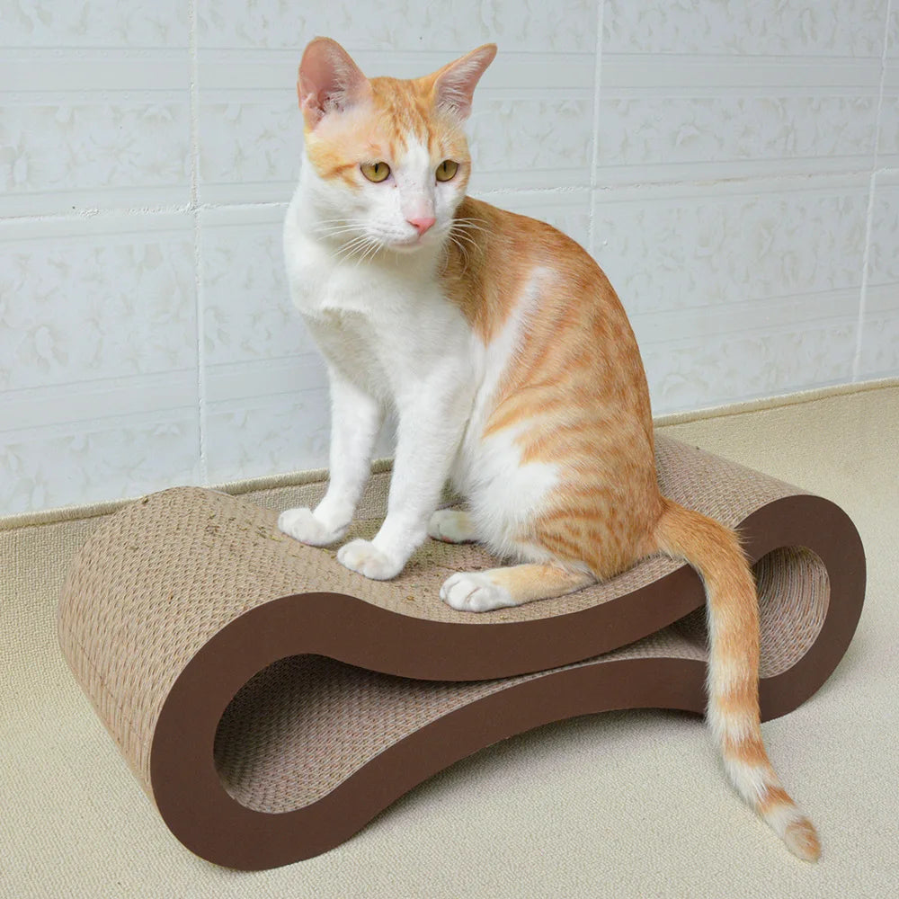 Luxury 8-Shaped Double-Sided Corrugated Paper Cat Scratcher Dropshipping Claw Toy Cardboard Cat Trees