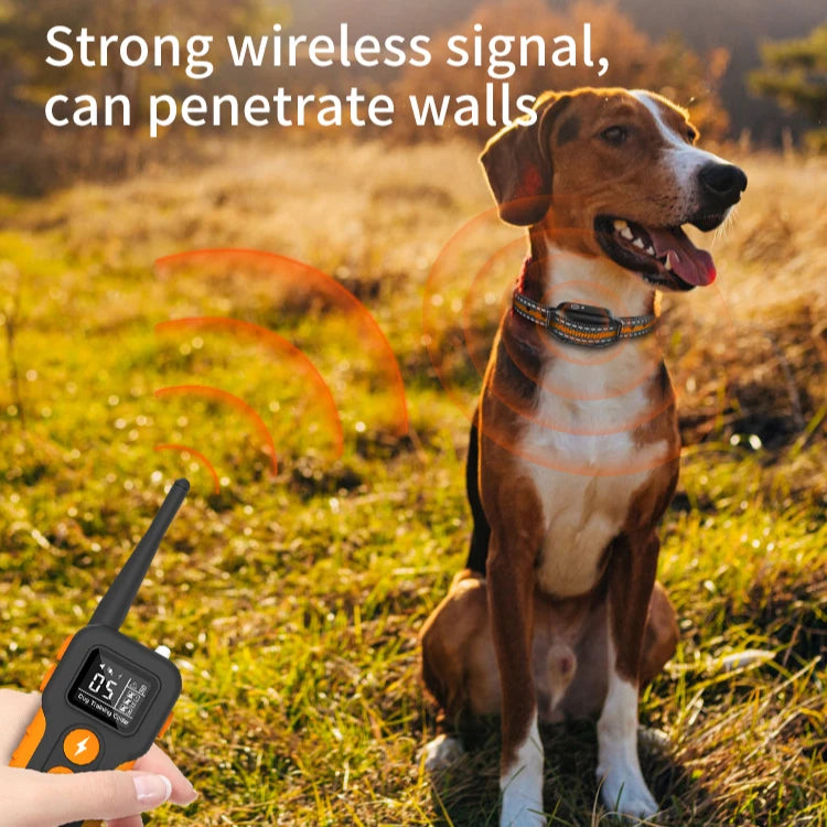 Waterproof TPU Reflective Electric Dog Bark Collar Remote Control Rechargeable Shock Vibration Static Anti-Barking Training
