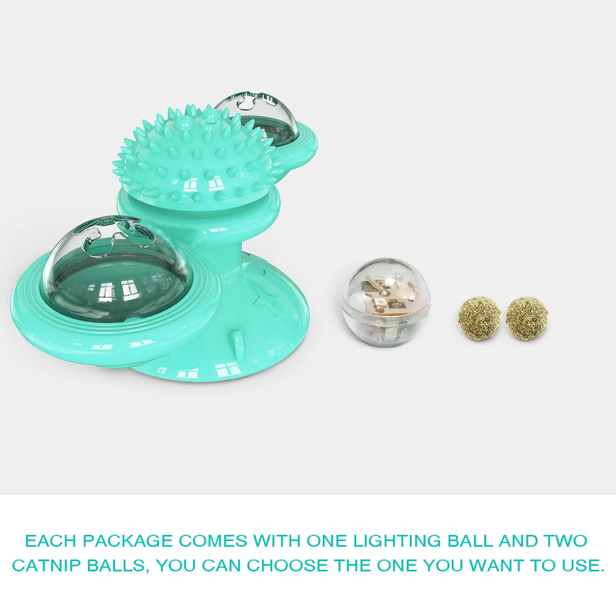 2025 High Quality ABS Windmill Teeth Luxury Eco-Friendly Luminous Balls Catnip Toys Daily Pet Accessories for Teeth Grinding Box