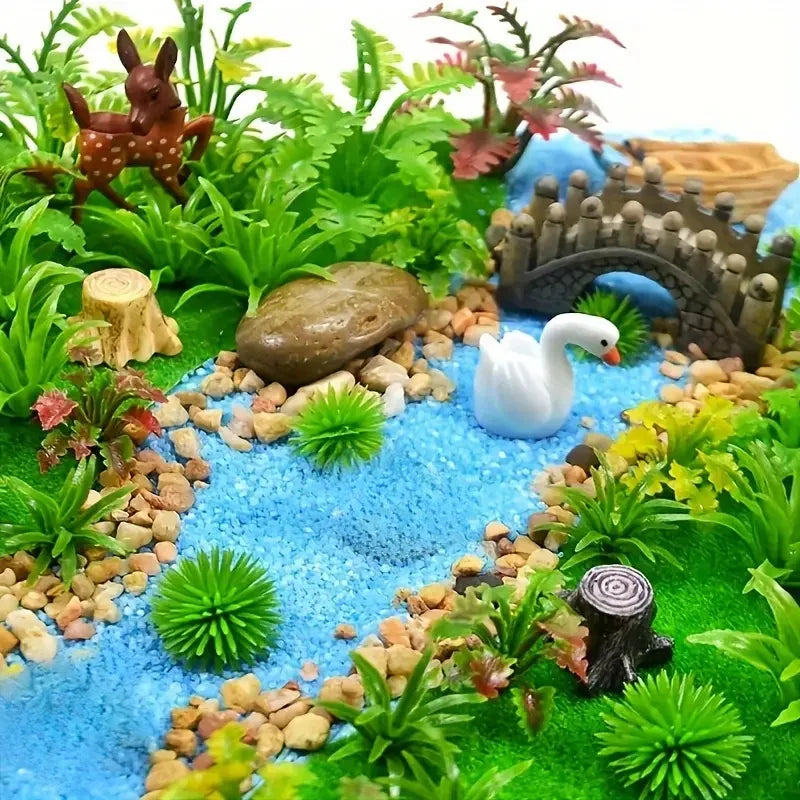 45pcs Mixed Shrubs Bush Model, Miniature Coloful Model Plant for Train Railways Scenery Architecture Landscape Sand Military Lay